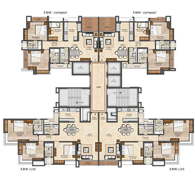Puravankara Thane 2bhk Floor Plans
